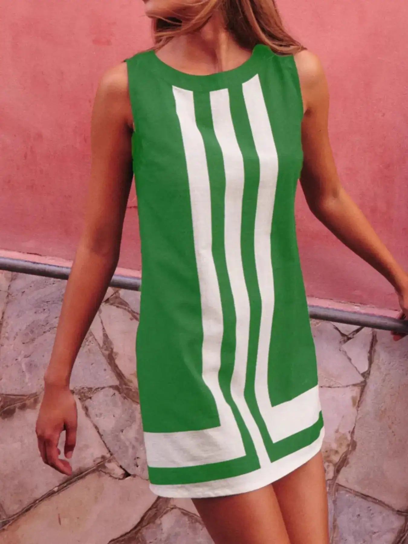 Striped Round Neck Sleeveless Dress - Bela Fils BoutiqueBela Fils Boutique